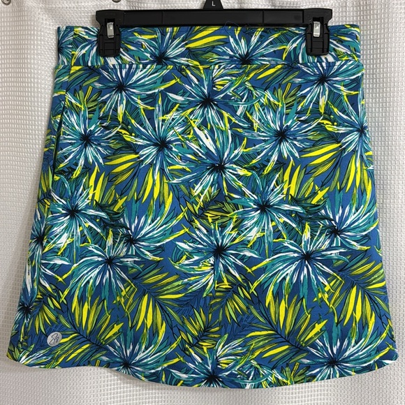 Merald 18 Tropical Blue and Green Women's Skort. Size M - Picture 2 of 6